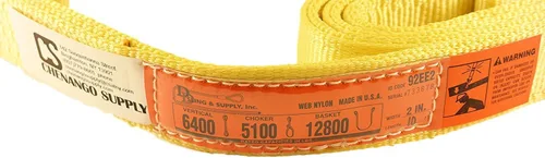 Vista 2 de DD Sling. Correa de 2 capas para levantamiento, de red de nylon, de doble ojal. Muy resistente (900 tejidos).Capacidad de carga vertical