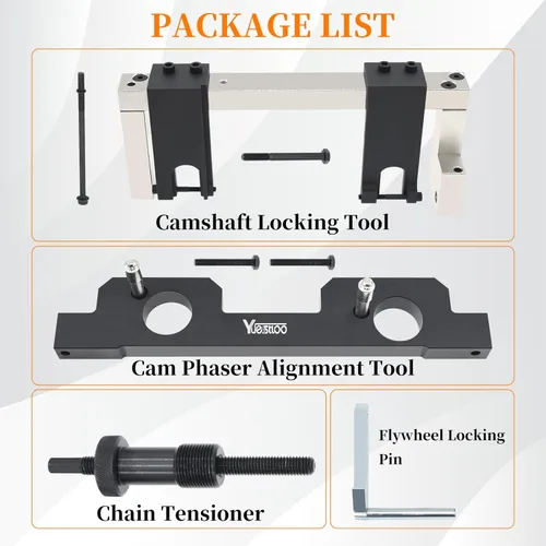 Vista 2 de Kit de herramientas de alineación y bloqueo de árbol de levas y válvula de motor Yuesstloo Vanos, compatible con BMW N20 N26, con estuche