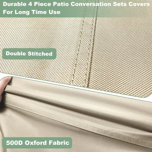 Vista 3 de Gasadar Funda Impermeable para Muebles de Exterior, Fundas de Juego de Muebles de Patio para Sofá Biplaza, Silla y Mesa de Centro, 600D Resistente