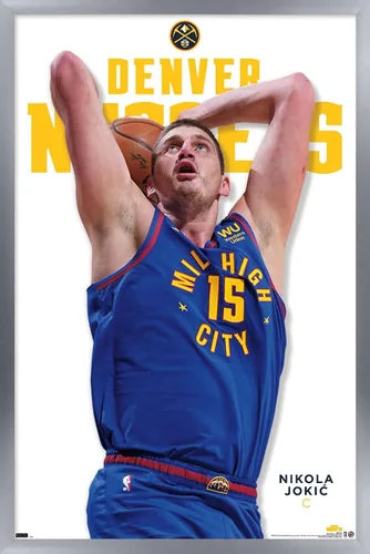 Vista 11 de Trends International NBA Denver Nuggets - Póster de pared Nikola Jokic Feature Series 23, 22.4 pulgadas de largo x 14.7 W, versión enmarcada