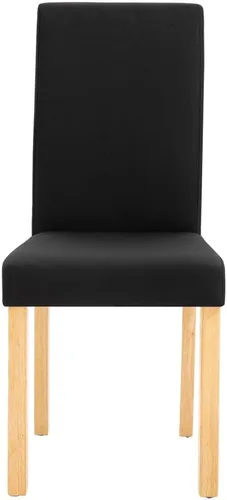 Vista 5 de Modern Dining Chairs Set of 2 Black Fabric Upholstered with Rubber Wood Frame for Kitchen Dining Room Farmhouse Decor