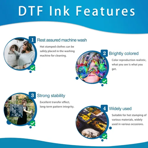 Vista 3 de YOUEXPERT DTF Ink Premium - Kit de conversión de tinta de transferencia de calor para impresoras Epson L1800, R2400, L800, 1430, P400, P800, R2000