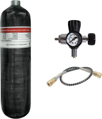 Vista 13 de TUXING 3L 4500psi Carbon Fiber Air Tank（Empty Bottle & Paintball Fill Station with Valve Regulator Gauge for PCP Game