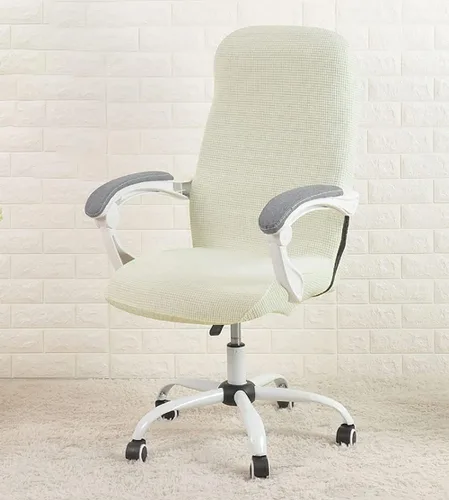 LINGXIYA Funda elástica para silla de oficina, suave y cómoda, de tela de grano de maíz, resistente al agua, resistente a derrames, funda para silla