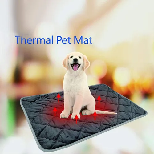 Vista 2 de Cama térmica para gatos y perros, almohadilla térmica impermeable extra cálida para decoración de interiores y exteriores, almohadillas térmicas