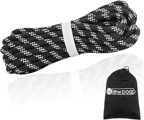 Vista 11 de NewDoar Cuerda de escalada estática – 0.315 in (5/16c) / 0.394 in (3/8 pulgadas) cable accesorio de doble trenza para rocas, transporte, prusik