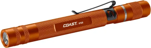 Coast HP3R - Linterna LED recargable de 500 lúmenes con foco giratorio, Naranja