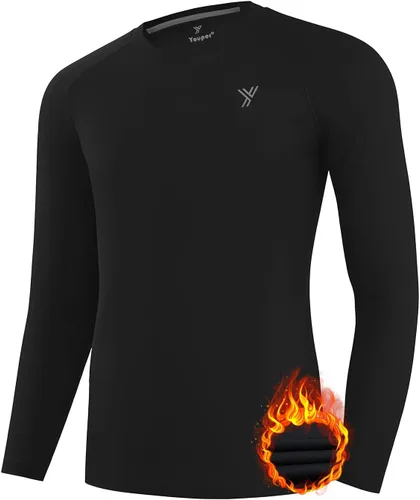 Youper Camiseta de compresión térmica para niños y niñas, manga larga, forro polar, camiseta interior de fútbol, béisbol, fútbol