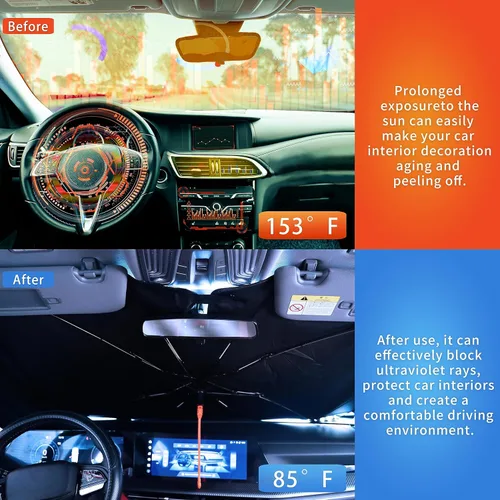 Vista 7 de Parasol plegable para parabrisas de auto con diseño de bandera estadounidense, sombrilla para parabrisas de auto bulldog, bloquea rayos UV y calor