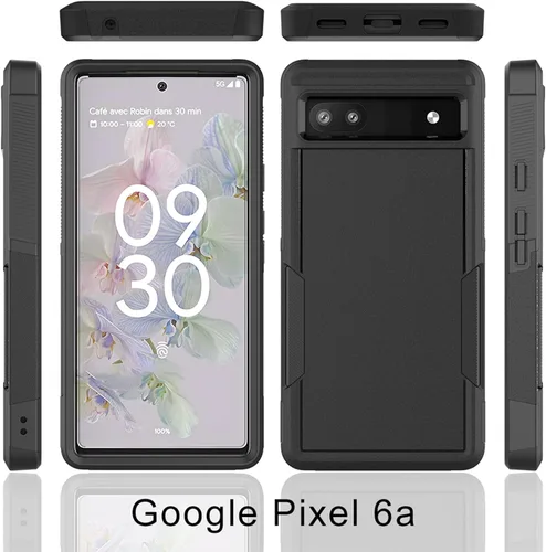 Vista 3 de Oumida Funda para Google Pixel 6A, funda de teléfono Dual Guard Pixel 6A, carcasa rígida de silicona híbrida a prueba de golpes, funda protectora
