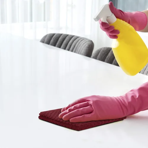 Vista 3 de Paños de cocina de rizo de algodón, paquete de 12 paños de limpieza suaves y absorbentes, paños de cocina pequeños de 12 x 12 pulgadas (rojo)