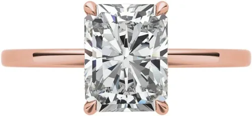 Vista 2 de Solitaire Moissanite Engagement Ring Set, 2 CT Radiant Cut Moissanite Bridal Wedding Ring Set for Women, Anniversary/Propose Gifts Her, VVS1