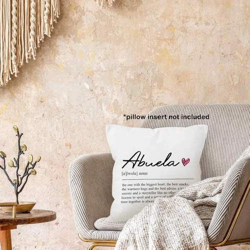 Vista 2 de Abuela Definition Gifts - Funda de almohada de 18 x 18 pulgadas, funda de almohada de cumpleaños para abuela española, decoración cuadrada