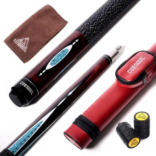 Vista 17 de Cuesoul Juego de taco de billar de madera de arce de 58 pulgadas, 19 oz/20 oz, punta de 11.5 mm/13 mm [peso ajustable]