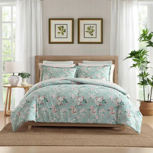 Vista 17 de Laura Ashley - Juego de edredón individual, juego de ropa de cama reversible de algodón con funda a juego, decoración del hogar estilo granja