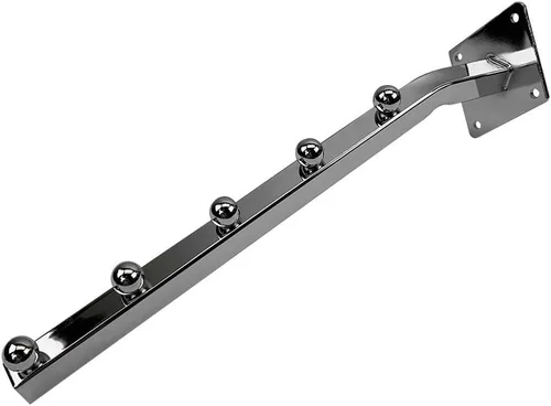 Vista 2 de Sistema de montaje en pared con gancho de cascada de 5 bolas cromadas de 14 pulgadas, tubo cuadrado, juego de 4 piezas