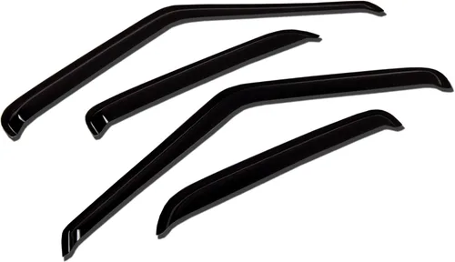 TuningPros WV-232 - Deflector de visera para ventana, protector de lluvia, color humo oscuro, juego de 4 piezas