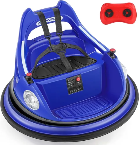 Vista 7 de ELEMARA Coche de choque para niños, 1.9 mph máximo, 12V juguete montable para niños pequeños con control remoto, 2 velocidades, 2 modos de juego