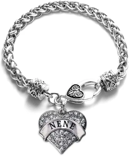 Vista 143 de Pulsera de plata con dije de corazón pavé con joyas de circonita cúbica