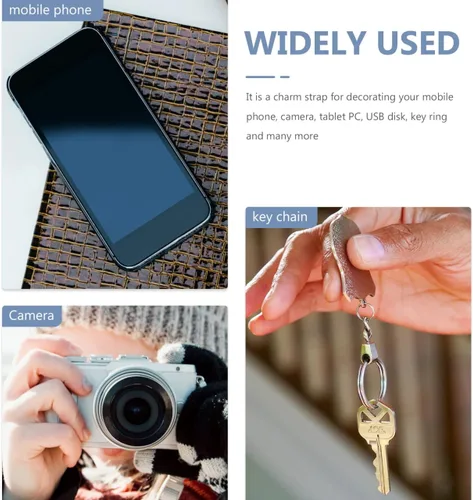 Vista 5 de Hemobllo Abalorio para teléfono – Jade Lotus Phone Charm Strap Agate Mobile Phone Pendant Decorativo Teléfono Celular Accesorios para Llavero