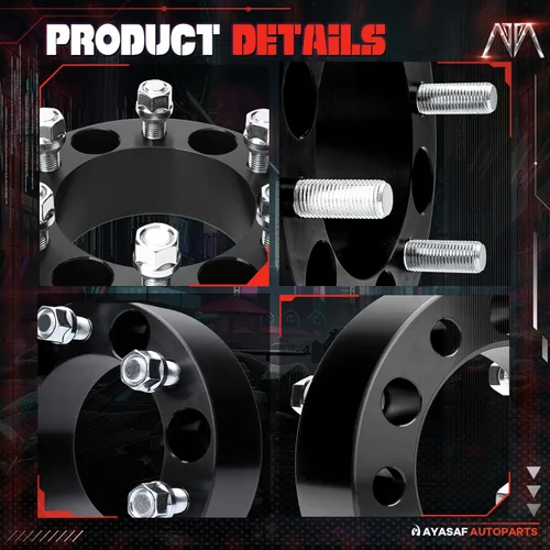 Vista 2 de MAYASAF [2 pulgadas de grosor, paquete de 4, 6 agarraderas] Espaciadores de rueda para Chevy (GMC) 1500/C2500/K2500, Tahoe/Astro/Yukon