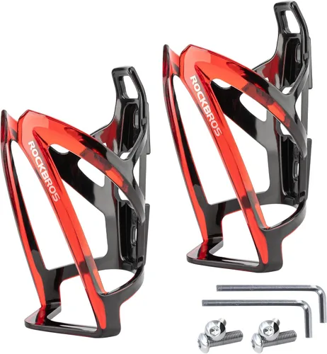 Vista 13 de ROCKBROS Soporte para botella de agua para bicicleta, jaulas ultraligeras para botellas de bicicleta con herramienta de tornillos, soporte universal