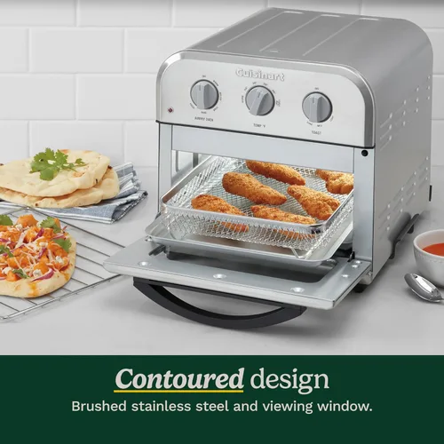 Vista 9 de Cuisinart Horno Tostador Freidora de Aire Compacto, Freidora de Acero Inoxidable con Funciones 6-en-1, Temperatura Ajustable, Incluye Estante