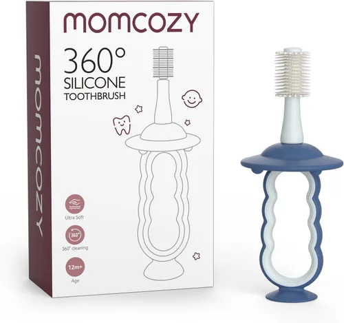 Vista 12 de Momcozy Cepillo de Dientes de Dedo de Silicona para Bebé, Cepillo de Dientes de Dedo para Bebé para Entrenamiento de Dentición, Limpiador Oral