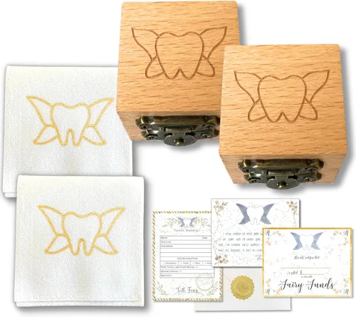 Vista 10 de Caja de dientes con cierre y bolsa de dientes Caja de hadas de dientes para niñas o niños y bolsa de hadas de dientes Cierre de cierre - Juego