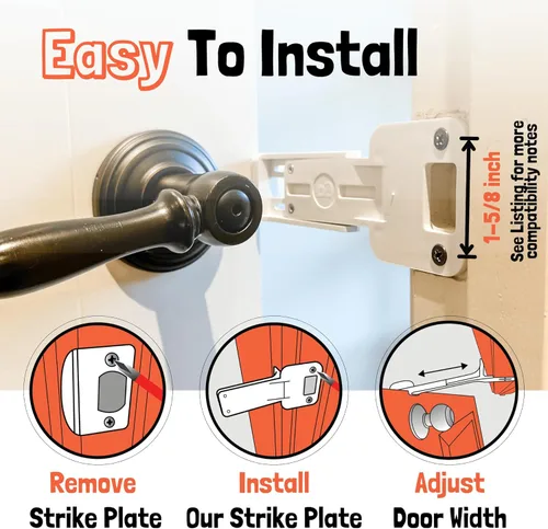 Vista 4 de Door Buddy Soporte de puerta para gatos – Soporte de pestillo de puerta de gato más fácil para mantener la puerta interior abierta para mascotas