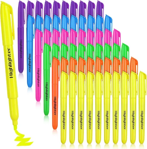 YEGEER Marcadores a granel, punta de cincel para secar rápidamente, 60 unidades, 6 colores surtidos, paquete a granel para adultos y niños, Varios
