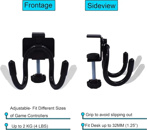 Vista 2 de YYST Soporte para control de juegos de montaje en escritorio, soporte de almacenamiento para PS3PS4PS5Xbox 360Xbox OneSXEliteSeries SSeries X