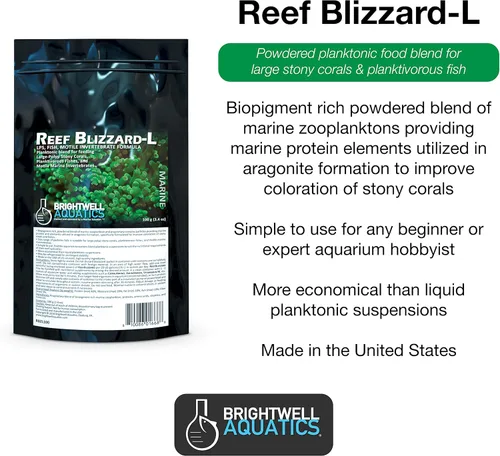Vista 2 de Brightwell Aquatics Reef blizzard-l planktonic en polvo mezcla de alimentos para lps Corales