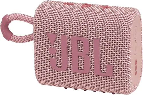 JBL Go 3 Altavoz portátil con Bluetooth, con batería incorporada, impermeable y a prueba de polvo, de color rosa