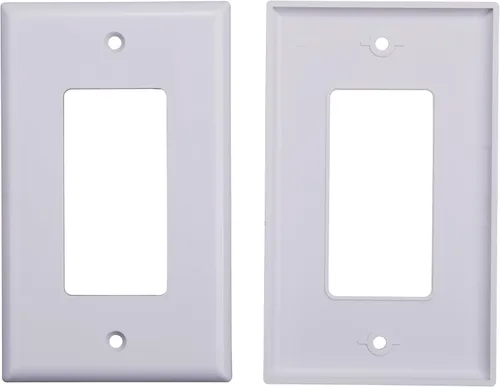 Vista 2 de Paquete de 10 cubiertas de placa de pared de una sola banda, marco rectangular de una sola banda para interruptores, tomas de corriente