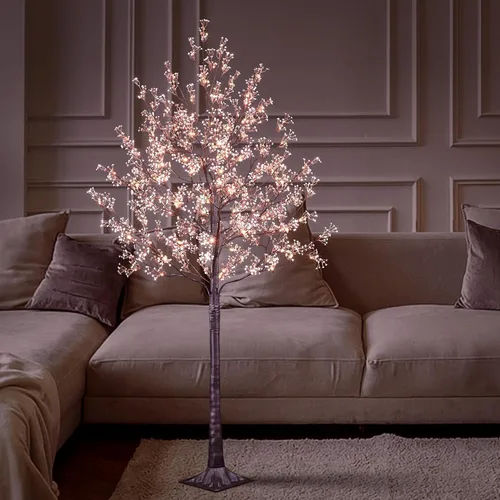 Vista 4 de Lightshare Árbol de gypsophila iluminado de 6 pies, 176 luces LED, flores artificiales para el aliento del bebé con luces para boda, hogar