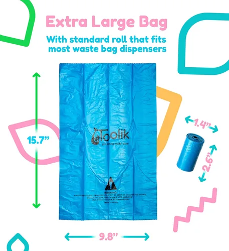 Vista 3 de Toolik - Dispensador de bolsas de pañales desechables sin perfume (16 rollos - 240 bolsas)