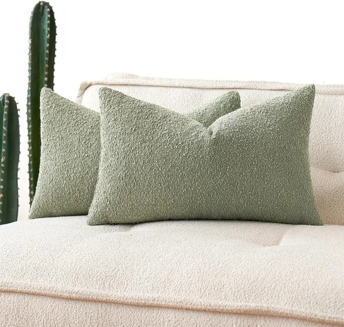 Vista 22 de MIULEE Juego de 2 fundas de almohada decorativas de 16 x 16 pulgadas para sofá o cama, fundas de almohada neutras con textura de boucle, color beige