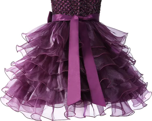 Vista 2 de Vestido de encaje con volantes para niñas para niña de las flores en la boda