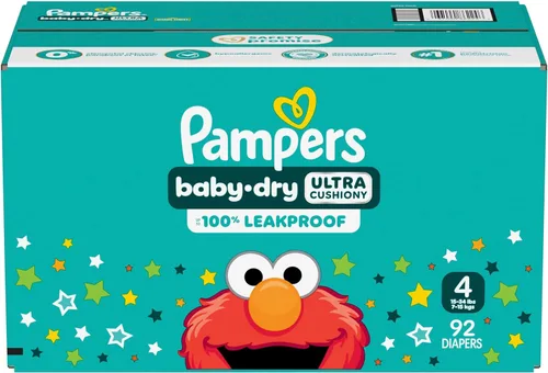 Vista 15 de Pampers Pañales - Baby Dry - Tamaño 4, 92 unidades, pañal desechable absorbente para bebés (el embalaje puede variar)