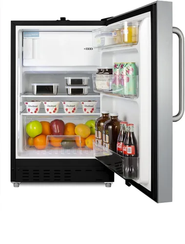 Vista 8 de Summit Appliance ALRF49BCSS Refrigerador-congelador integrado de 20 pulgadas de ancho, compatible con ADA, estantes ajustables, capacidad de 2.68