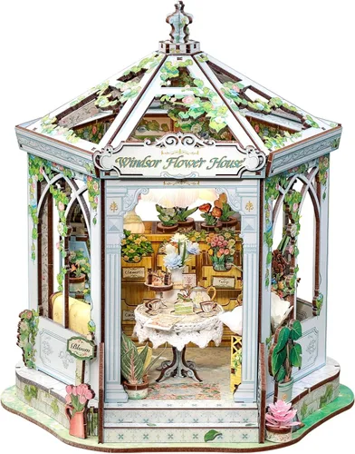 Vista 9 de Kit de Rincón de Libros Cutefun - Kit de Construcción de Casa de Muñecas en Miniatura para Estantería, Kits de Rincón de Libros para Adultos