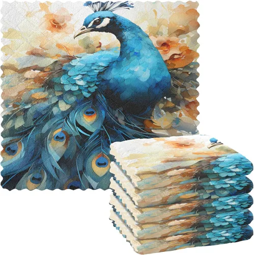 Vista 8 de ALAZA Juego de 6 paños de limpieza de cocina, paños de cocina con estampado de William Morris, paños de cocina súper absorbentes, sin pelusas