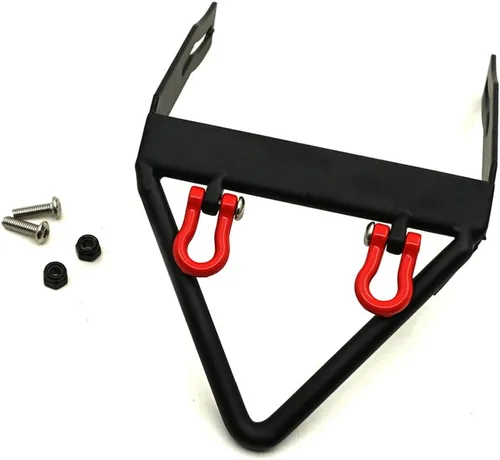 Vista 4 de Parachoques delantero de acero con 2 grilletes de montaje de cabrestante para 1/10 Axial SCX10 RC Modelo Crawler Car #A