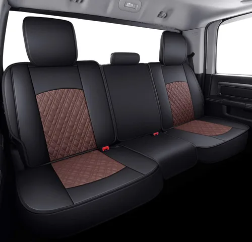 Vista 20 de YIERTAI - Fundas de asiento de vehículo compatibles con Dodge Ram 2009-2023, 1500, 2500 y 3500, camioneta pickup, protectores de asiento de cuero
