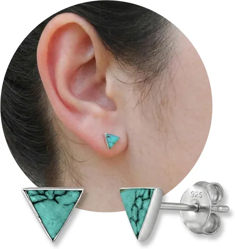 Vista 16 de Sterling Silver Gemstone Stud Earrings for Women, Handmade Dainty Minimalist Post Earrings, Small Everyday Jewelry