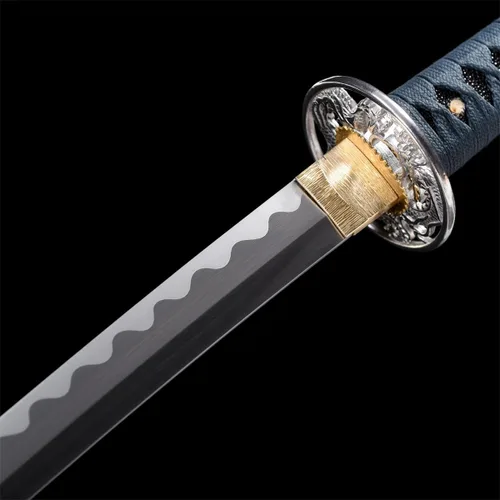 Vista 5 de Fidestisan Estilo Monte Fuji 2.21IB 101 cm Espada Samurai Katana Japonesa Real de Acero de Primavera 1065 Hoja con Hamon Artificial, Tang Completo