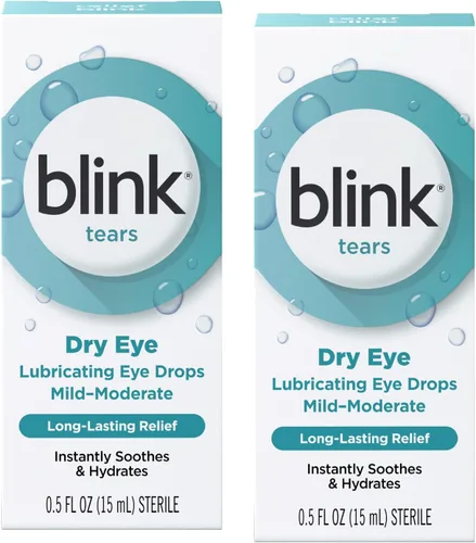 Blink Tears - Gotas lubricantes para los ojos (ojo seco moderado y moderado), 0.5 onzas líquidas (0.5 fl oz) - Paquete de 2