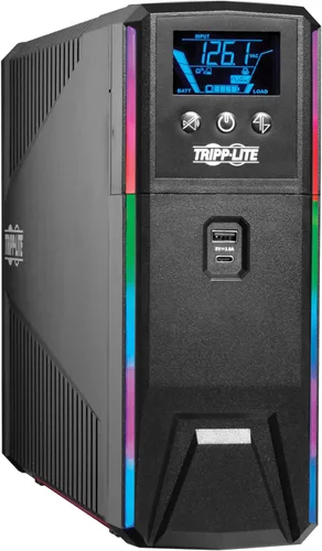 Vista 8 de Tripp Lite Respaldo de batería de UPS para juegos de onda sinusoidal pura, 600VA 360W 120V, LCD desmontable, regulación automática de voltaje, USB