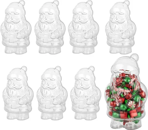 Vista 15 de Hammont Adornos de Navidad transparentes rellenables, caja de regalo reutilizable en forma de estrella para decoración de árboles, dulces